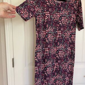 LuLaRoe Pink and Black Sheath Midi Dress